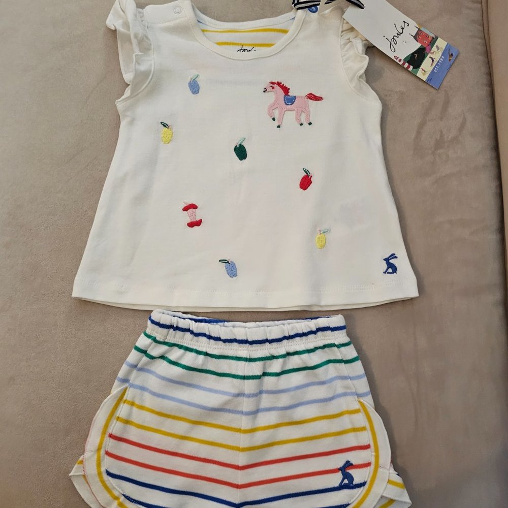 NWT Joules Baby Striped Short Set - Sz 0-3 months
